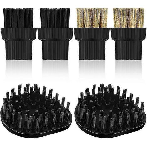 Lot de 6 têtes de brosse pour nettoyeur vapeur, accessoires pour nettoyeur vapeur M8, têtes de brosse en laiton, lot de rechange pour balai en nylon QAQ (1/5)