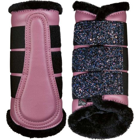 Paratendini con chiusura a strappo glitter e imbottitura interna in peluches modello Sparkle: XL, blu scuro 6900