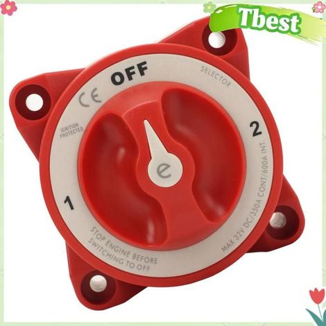 Tbest interrupteur de coupure de batterie marine Sélecteur de batterie bouton rotatif 3 goujons auto coffret 11001 (3 positions) (1/5)