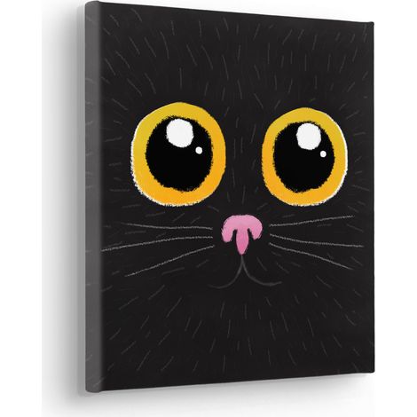 Komar Canvasbild Black Cat - 30 x 30 cm - Bild auf Keilrahmen - Modern (1/2)