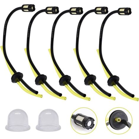 5 Pcs Tuyaux d'Essence Durite avec Filtre et Ampoules d’Apprêt Carburant Longueur 27.5cm pour Debroussailleuse Tondeuse Souffleur (1/5)