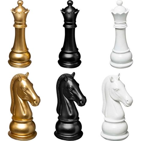 Figura decorativa CABALLERO DE AJEDREZ dorada 25,5 cm