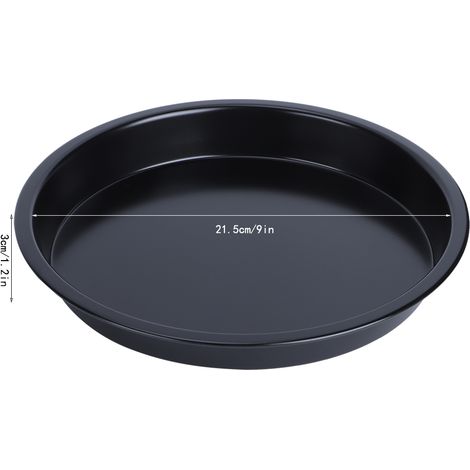 Moule à pizza antiadhésif rond pour tartes, gâteaux et pains, en acier au carbone, pour la cuisson (23 cm). Ustensiles de cuisine. (1/5)