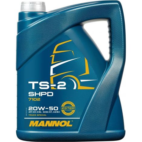 Huile moteur TS-2 20W-50 Huile minérale Huile ACEA E7 ACEA A3/B4 API CH-4 API SL SHPD 5 L (1/5)