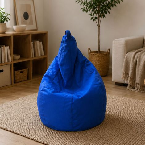 Dmora Pouf de couleur unie, couleur bleue, Dimensions 80 x 120 x 80 cm (1/4)