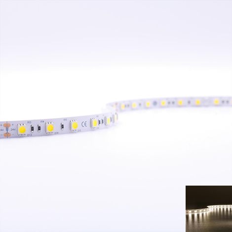 Strip 24V LED Streifen 5M 14,4W/m 60LED/m 10mm - Lichtfarbe: Neutralweiß 4000K - Schutzart: IP20