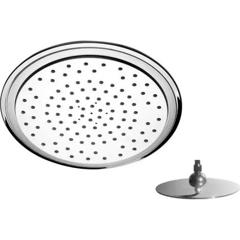 Soffione doccia tondo in abs cromato getto effetto pioggia modello luna 1/2" - 1 getto - ø240 mm REMER