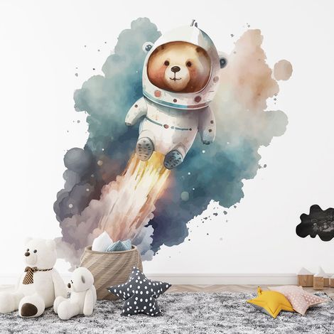 Papier peint panoramique Enfants - Ours Astronaute - 130 cm x 84 cm (1/4)