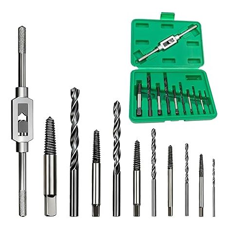 11 Pièces Extracteur de Vis Cassée, 3 à 18 mm Extracteur de Boulon Extracteur à Vis avec Boîte de Stockage pour le Forage et l'enlèvement des Endommagées (1/5)