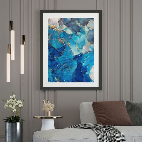 Affiche / Poster - Effet marbré - 60x80 cm - Bordure noire (1/5)