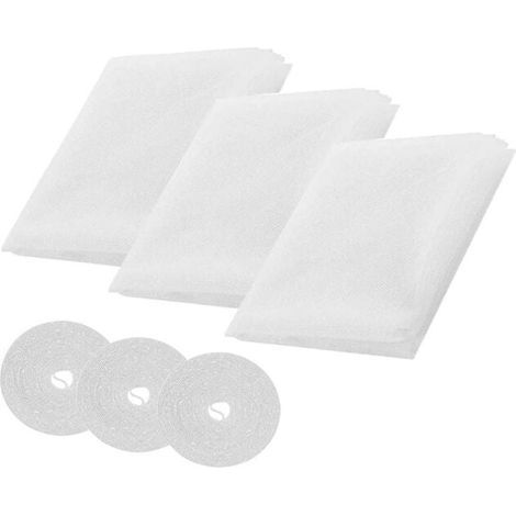 Moustiquaire Fenetre,Toile Moustiquaire 3 Pièces Rouleau Insect Moustiques,Protecteur Filet Maille Rideau De Fenêtre Écran Standard pour Fenêtre 150 X 200cm Blanc (1/4)