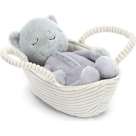 Figurine de collection en peluche Chaton endormi 24 cm objet décoratif cadeau pour amoureux des chats