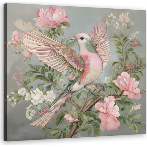 Quadro su tela, Uccello Shabby Chic - 30x30 (1/5)