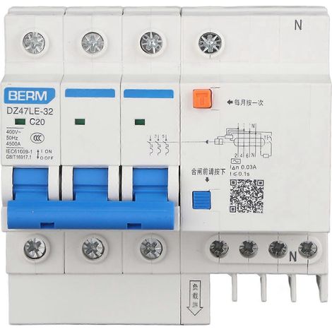 DZ47LE 32 3P+N C20 Fehlerstromschutzschalter 400 V 20 A