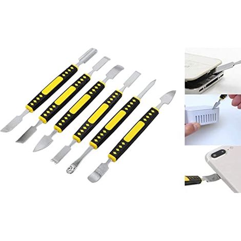 6 leviers métalliques de démontage pour ouvrir et décoller machines - Lot de 6 barres de pry, sac de rangement, AA (1/5)