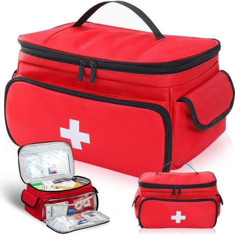 Erste Hilfe Tasche leer, Rot, 600D Oxford, Wasserdicht, Vielseitig