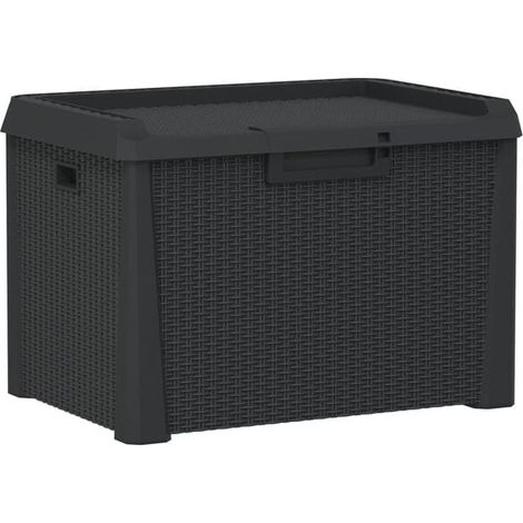Coffre de jardin anthracite, 125 litres, en polypropylène (PP). (1/5)