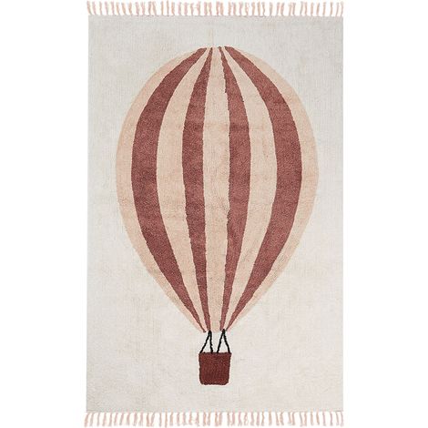 Kids Rug BAZALETI Light Beige 140 x 200 cm Cotton (1/5)