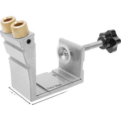 Juego de plantillas para agujeros ocultos, ajustables para perforación a 15°, diseñadas para materiales más blandos, color plata. (1/2)