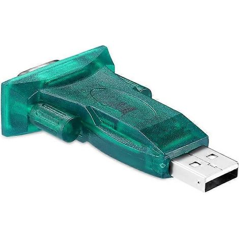 Adaptateur convertisseur de câble USB 2.0 vers port série RS232 DB9 mâle 9 broches (vert) (1/3)