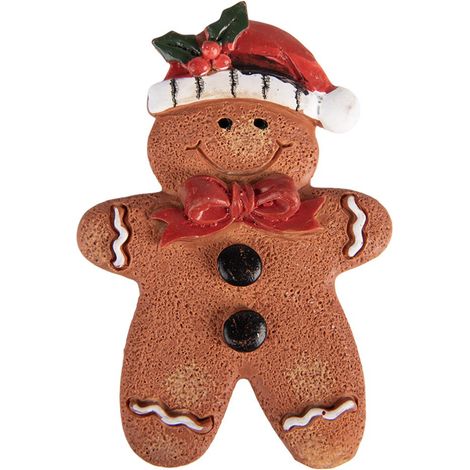 Aimant Bonhomme de Pain d'Épices Magnet pour Tableau et Frigo Plastique Marron 6 x 1 x 9 cm - PANGIVO (1/2)