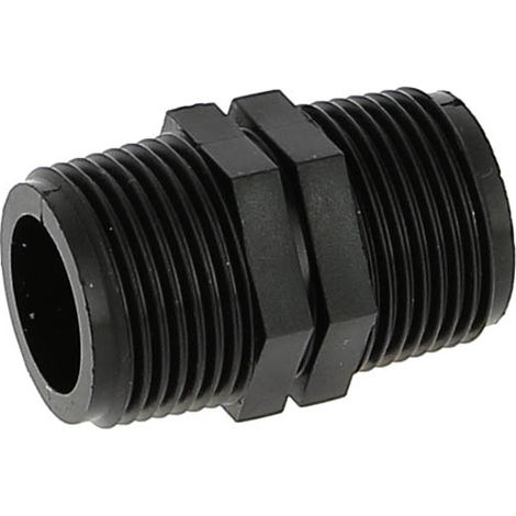 Mamelon plastique mâle-mâle 20-27 – Raccord en polypropylène – Filetage 3/4" (20x27) – Pour circuits de distribution liquide – Irritec Spa