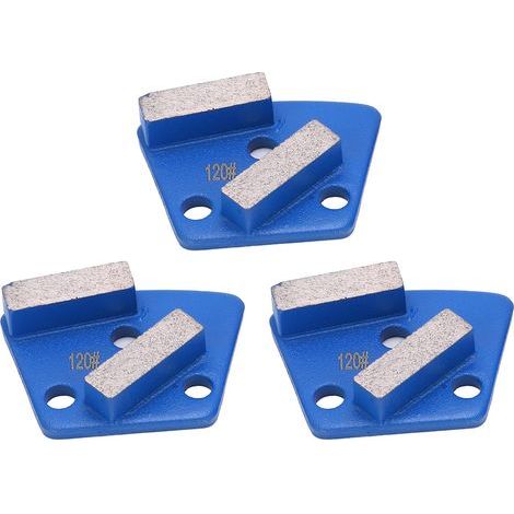 3 Pièces Trapèze Diamant Meulage Chaussures Béton Peinture Sol Coupe Agressive Métal Tampons de Polissage Revêtement Disque Chaussure 2 Lues Dents Bleu 120 (1/5)