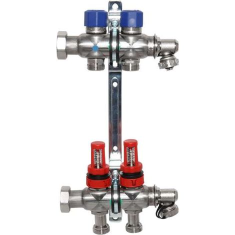 Uponor ST Vario S Edelstahlverteiler 2 HK Verteiler Heizkreisverteiler mit Durchflussmesser 1013051