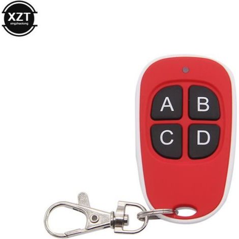 Télécommande Universelle Porte De Garage - 433 MHz - Copie De Jusqu'à 4 Émetteurs - Clonage Sans Codage - Rouge - 1 Pièce
