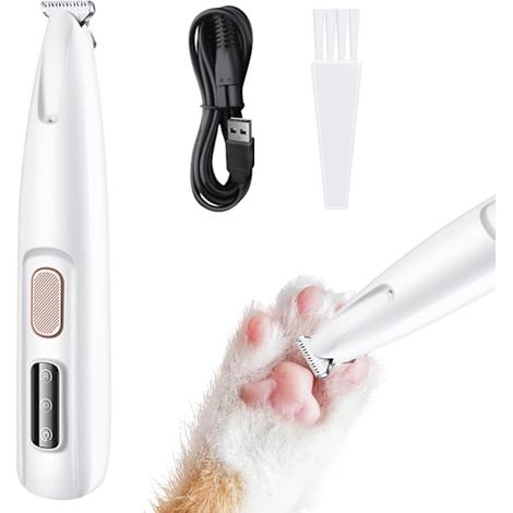 Tondeuse électrique sans fil pour poils d'animaux avec lumière LED pour les pattes et le visage.-AquaForge (1/2)