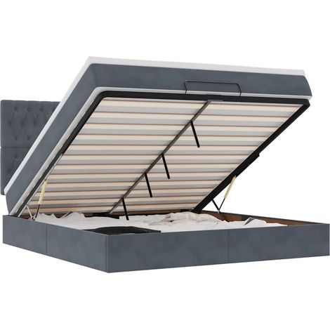 Maison Exclusive - Estructura cama otomana colchones terciopelo g