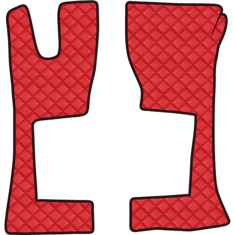Coppia tappeti in Skeentex - Rosso - compatibile per Mercedes Actros MP4 (09/1109/19) cabina stretta, tunnel - Mercedes Actros MP5 (10/19) cabina stretta, tunnel - Mercedes Actros MP5 L (11/21) cabina