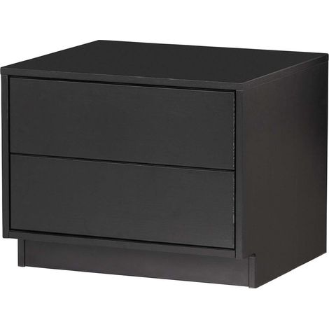 Petit meuble TV 2 tiroirs 50x40x40 cm en pin noir - RAMBLE (1/5)