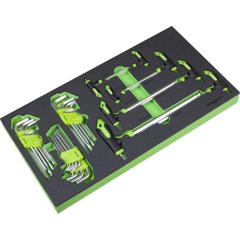 Sealey S01280 Siegen T-Handle & Standard Hex/TRX-Star Key Set with Tool Tray 35pc (1/5)