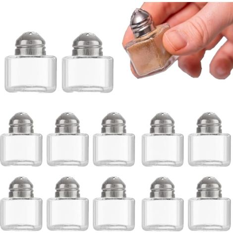 Salieres et Poivrieres, 12 Pcs Salières et Poivrières Saliere et Poivriere de Table, Saliere, Portable, Convient pour le camping, les barbecues et les voyages(12) (1/4)