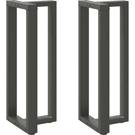 Lot de 2 pieds de table de bar en forme de T 40 x 35 x 100 cm avec niveleurs réglables design moderne en acier anthracite