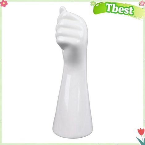 Tbest Vase à main en céramique Vase à Fleurs en Forme de Corps de Bras, Vase D'ornement de Salon Unique Fait à luminaire soliflore (1/5)