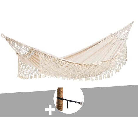 Hamac 2 places Rio écru + Kit attaches T-Strap - Amazonas