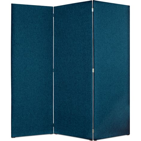 EVERGREENWEB Paravento Pieghevole di Design|Pannello divisorio per Ambienti, per casa, hotel, ufficio, bar|Separ‚ Struttura Legno, Divisorio Richiudibile Pieghevole 3 Moduli 180x190 cm|col. Blu (1/5)