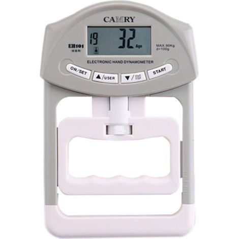 Dinamómetro digital de fuerza de agarre Camry con registro automático, 200 lbs/90 kg (1/5)