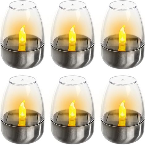 Bougie Electrique, Bougies à LED, Bougies Chauffe-PlatLED Solaires étanches Sans Flamme, BougiesLED électriques,Lampe De Table Pour Lanterne, Jardin, Camping, Terrasse, Balcon (1/5)