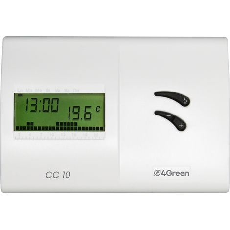 Thermostat d’ambiance Programmable Digital à Piles pour Chauffage et Climatisation Programmation Hebdomadaire 4Green CC 10B (1/4)