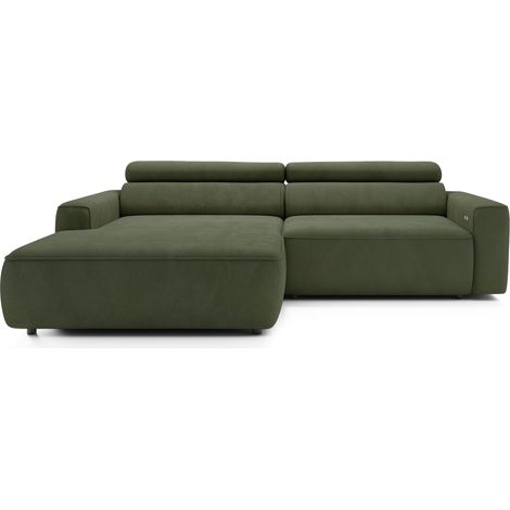 Selsey Fando - Canapé d'angle - 252 cm - velours Vert sauge (1/5)