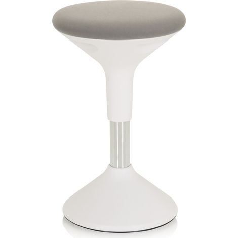 [NEUWERTIG] B-Ware hjh OFFICE Stehhocker Stehhilfe Hocker Balance Sit II W Stoff weiß grau (1/2)