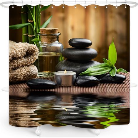 Rideau De Douche - 180 X 200 Cm - Polyester Anti-Moisissure - Pour Baignoire - 1 Unidad (1/5)