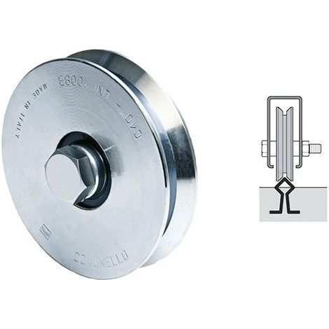 Comunello 306Y-120 Ruota Gola Y Scarico 1 Cuscinetto Cancello Scorrevole Ø120 mm