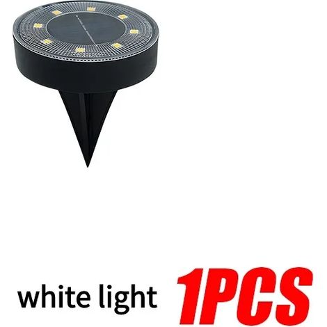 (Lumière blanche - 1 pièce) Lampadaire solaire LED IP68 étanche pour pelouse extérieure, compatible avec la décoration de jardin, terrasse et cour. (1/5)