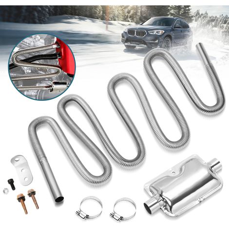 Randaco Tubo di scarico 300 cm Ø 25 mm con silenziatore per riscaldatore diesel, condotto corrugato inox 201 e kit di montaggio (1/5)