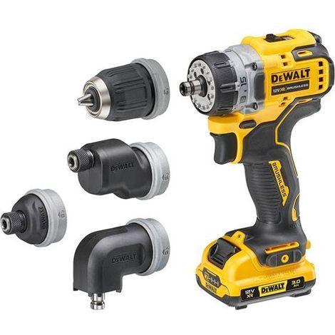 DeWALT DCD703L2T-GB 12V Brushless Multi Head Drill Driver With 2x 3Ah Batteries