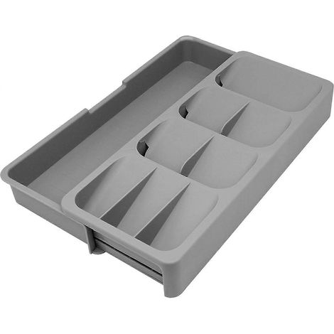 Plateau de rangement pour tiroir de cuisine, organiseur de tiroir, plateau à couverts, plateau extensible pour ustensiles de cuisine (1/5)